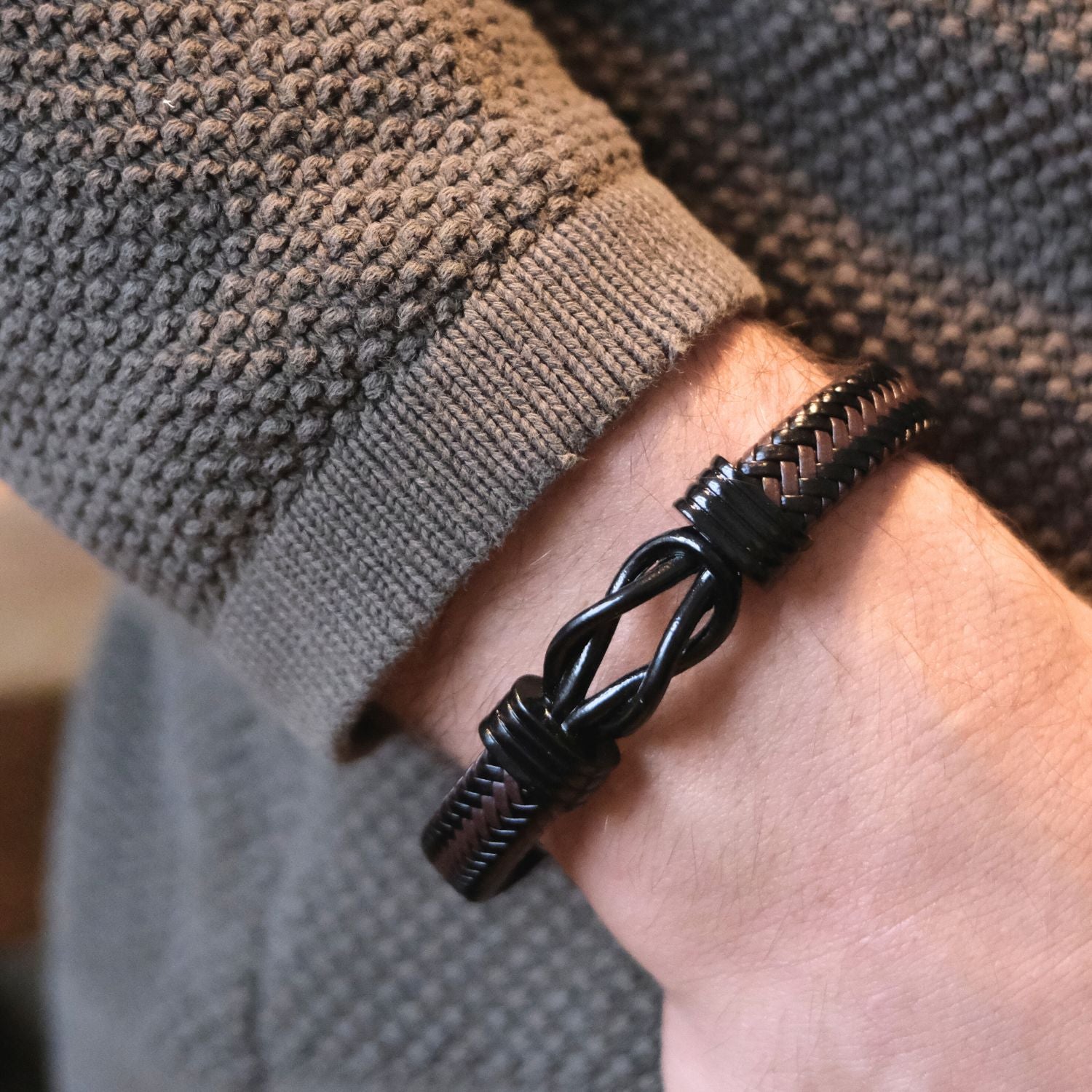 Aan Mijn Kleinzoon Armband - Zwart Infinity Armband