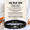 Aan mijn Zoon - Zwart infinity armband