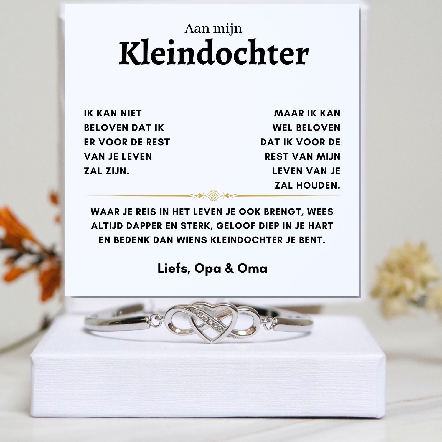 Aan mijn Kleindochter - Armband Infinity - Liefs, Opa & Oma