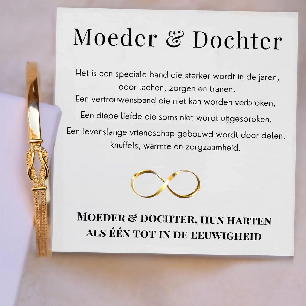Moeder & dochter - Altijd In Mijn Hart - Liefdesknoop bangle armband
