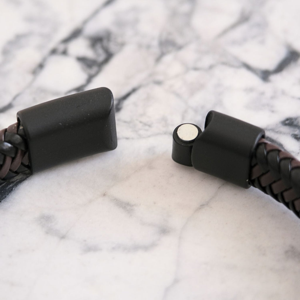 Aan mijn Zoon - Zwart Bruine gevlochten Armband