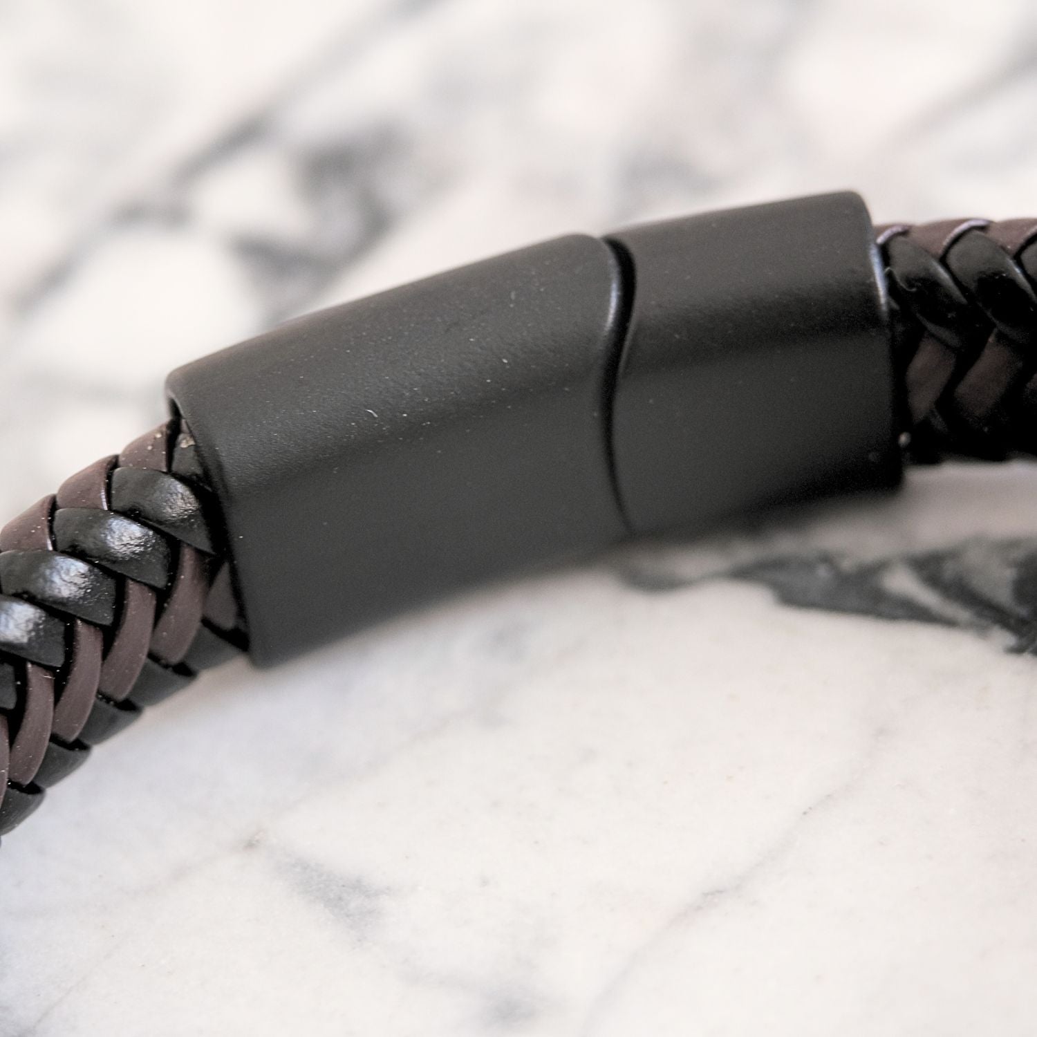 Aan mijn Zoon - Zwart Bruine gevlochten Armband