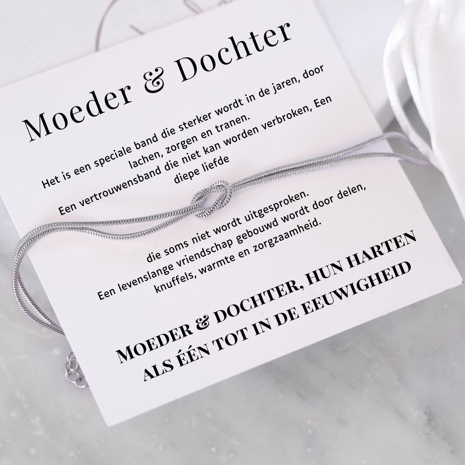 Moeder & dochter armband -Liefdesknoop Armband - Moederdag cadeau