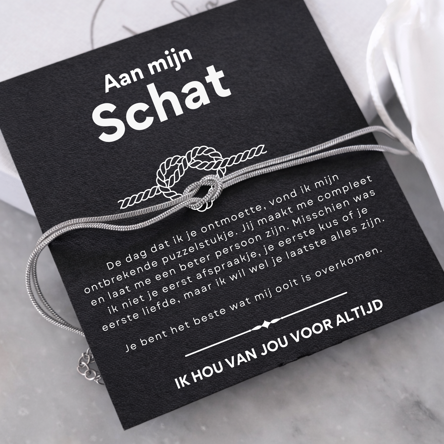 Liefdesknoop Armband - Aan mijn schat - Je ben het beste