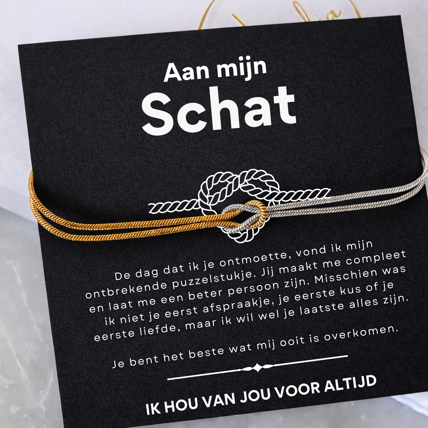 Liefdesknoop Armband - Aan mijn schat - Je ben het beste