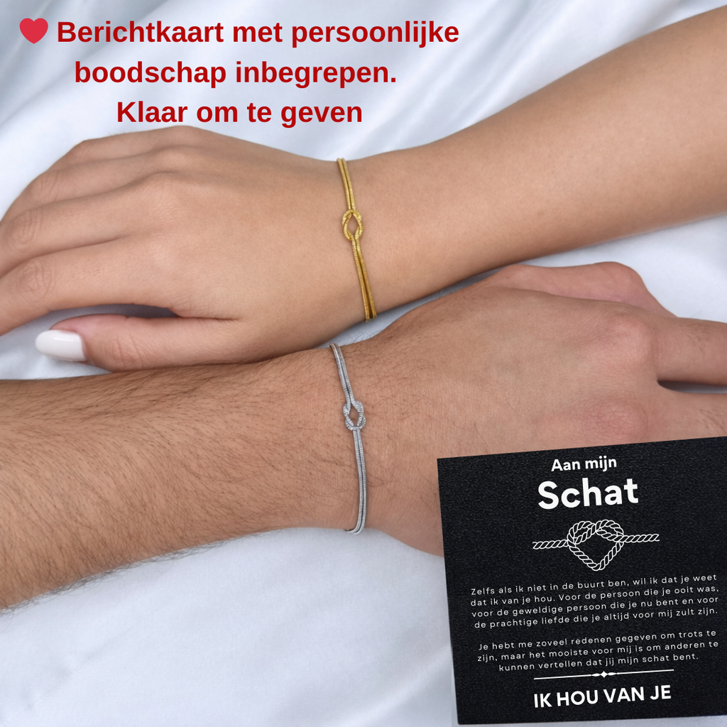 Liefdesknoop Armband - Aan mijn schat - Ik hou van je