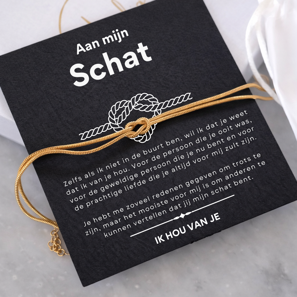 Liefdesknoop Armband - Aan mijn schat - Ik hou van je