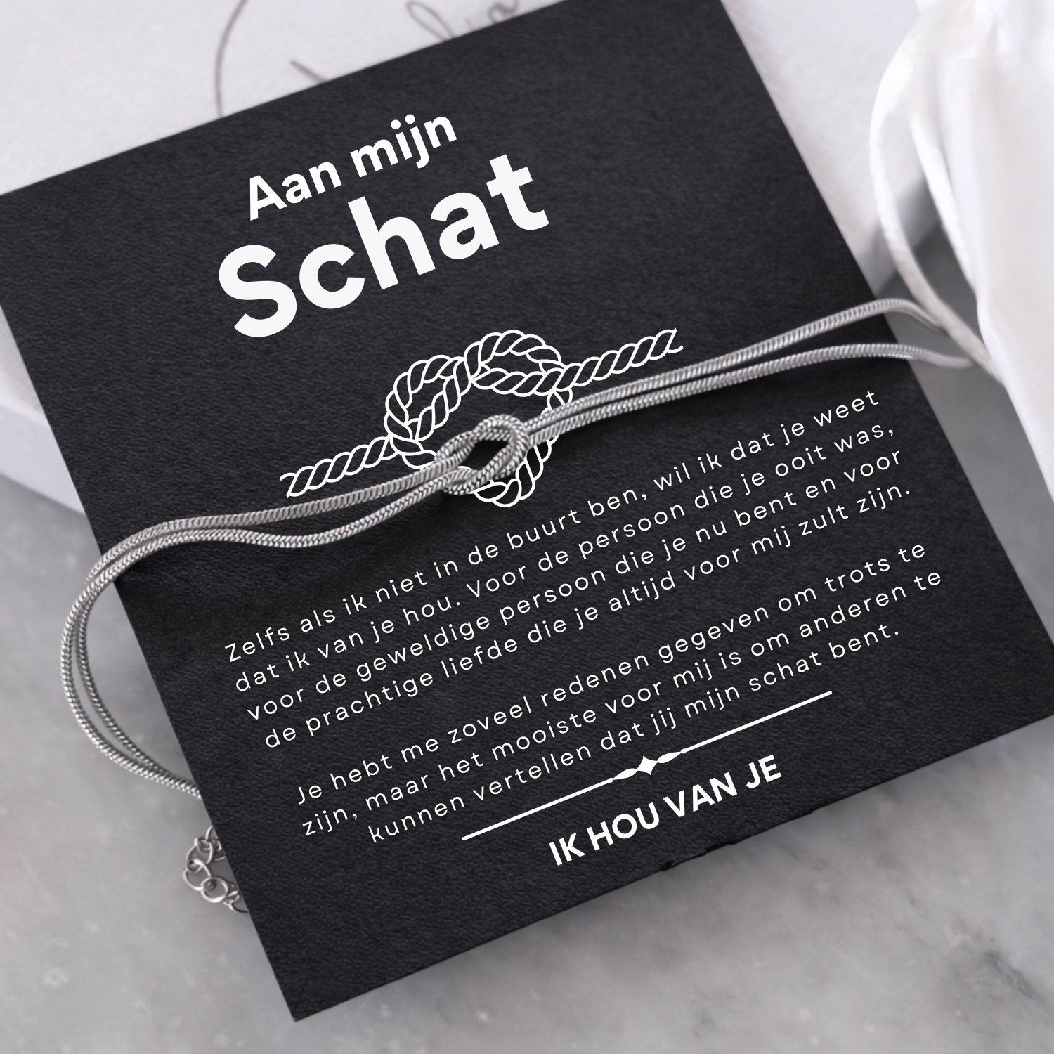 Liefdesknoop Armband - Aan mijn schat - Ik hou van je