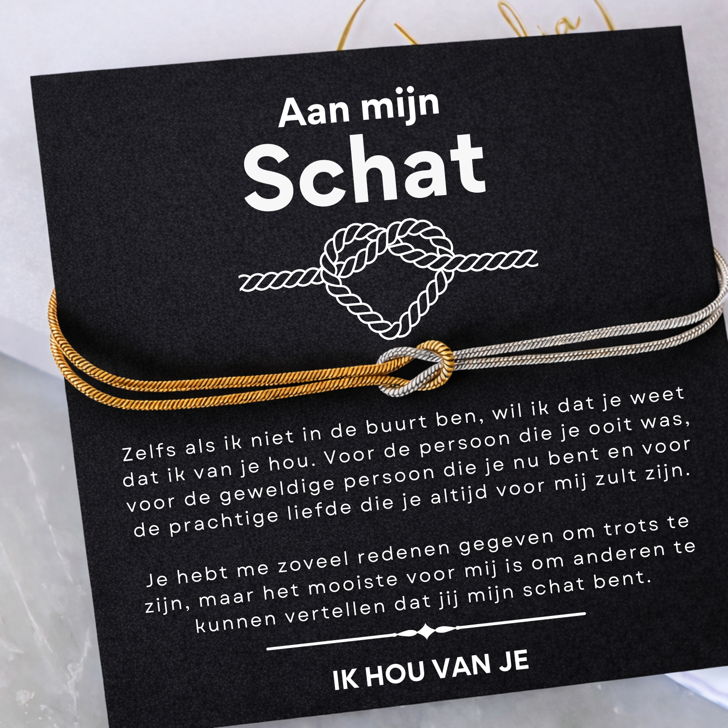 Liefdesknoop Armband - Aan mijn schat - Ik hou van je