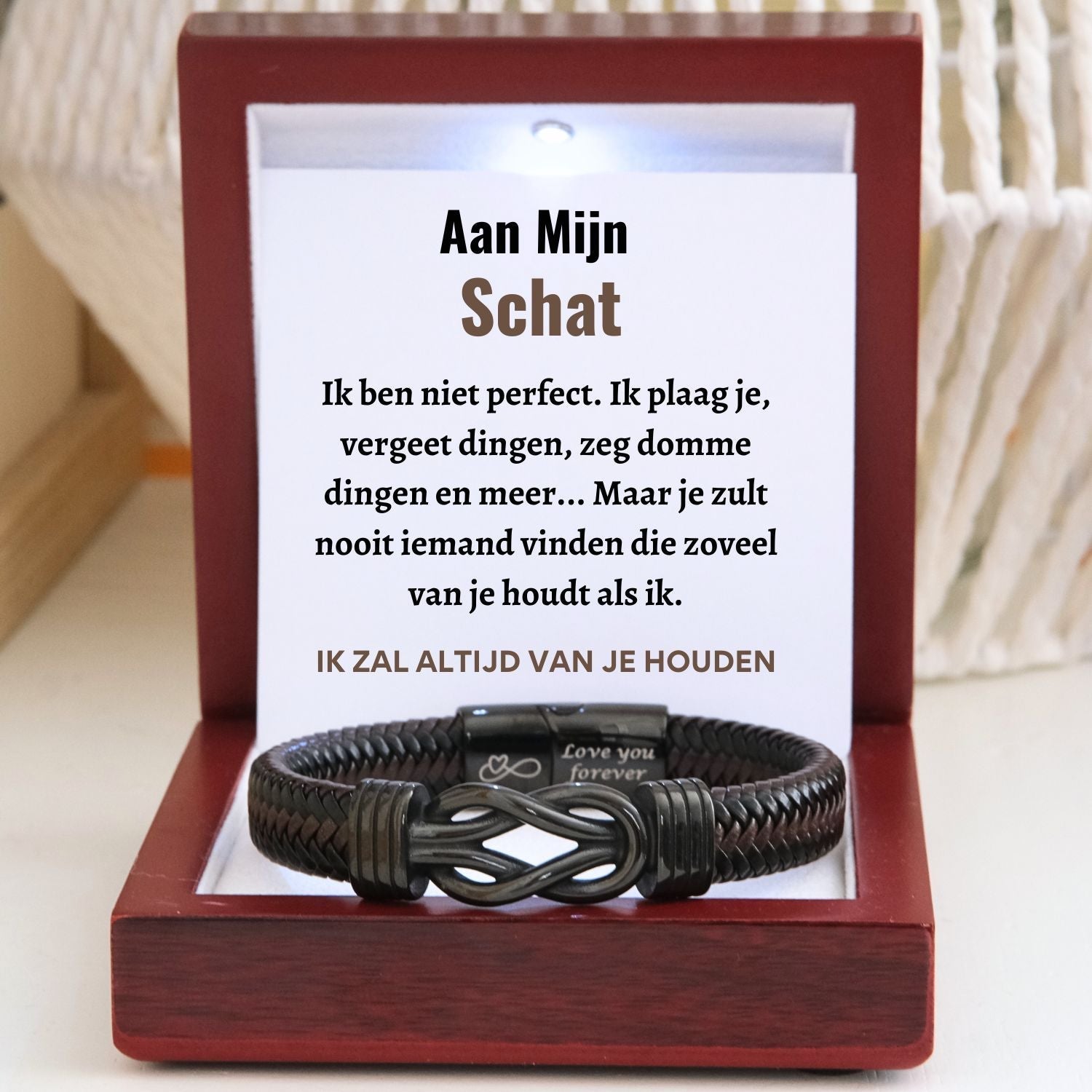 Zwart infinity armband NEW - Aan Mijn Schat
