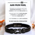 Aan mijn Man Zwart Infinity Armband