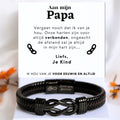 Aan mijn Papa - Zwart infinity armband
