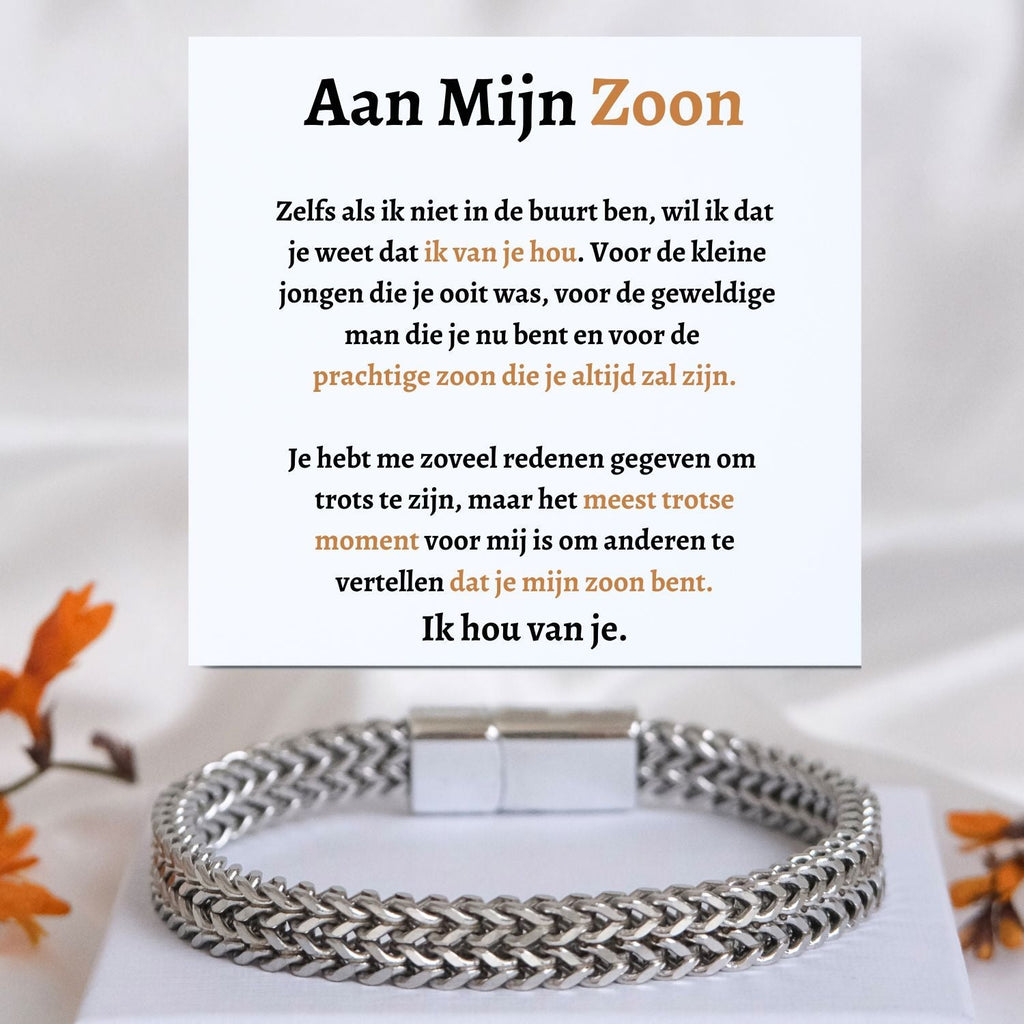 Aan mijn Zoon Armband  Roestvrij Staal Delux