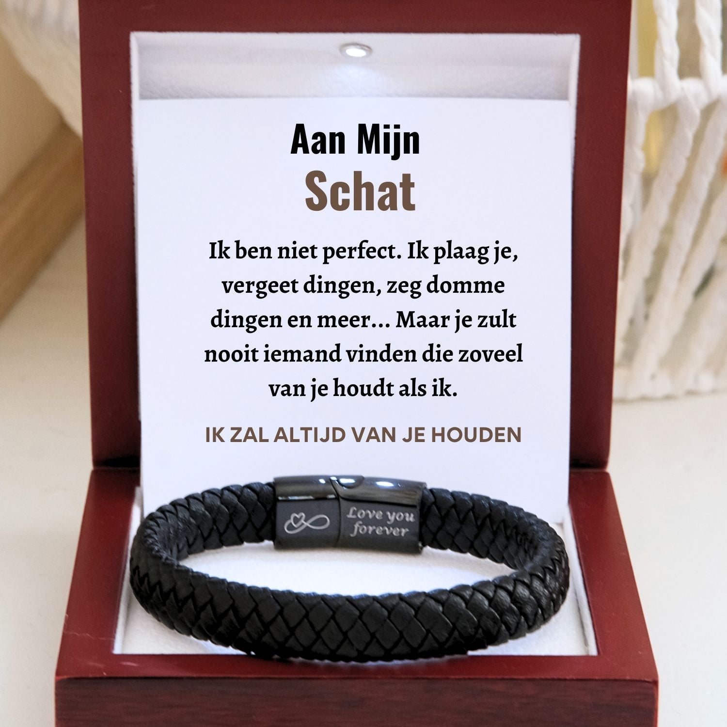 Zwarte Gevlochten Armband NEW - Aan Mijn Schat