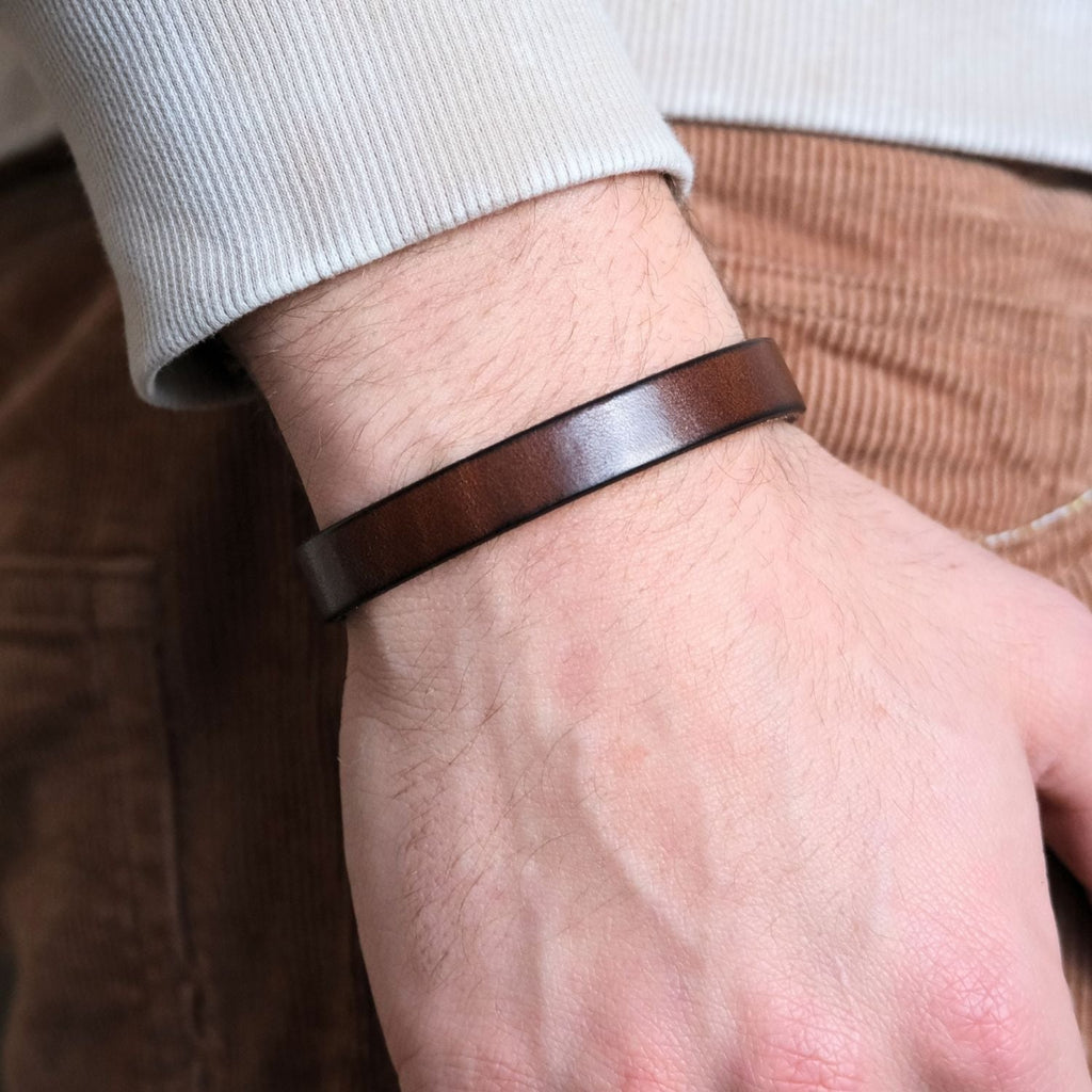 Aan mijn Zoon - Bruine leren armband