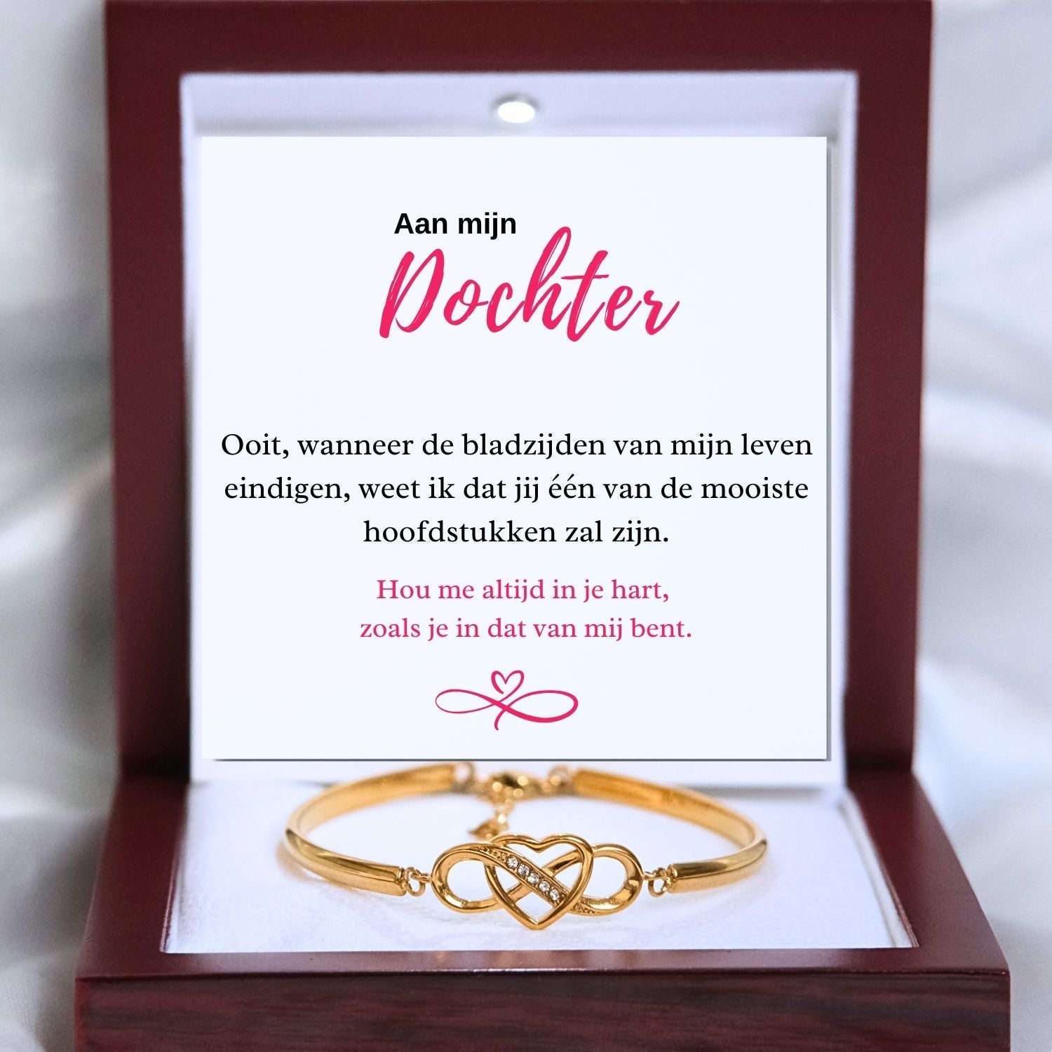 Aan mijn Dochter - Armband Infinity -Mooiste hoofdstukken