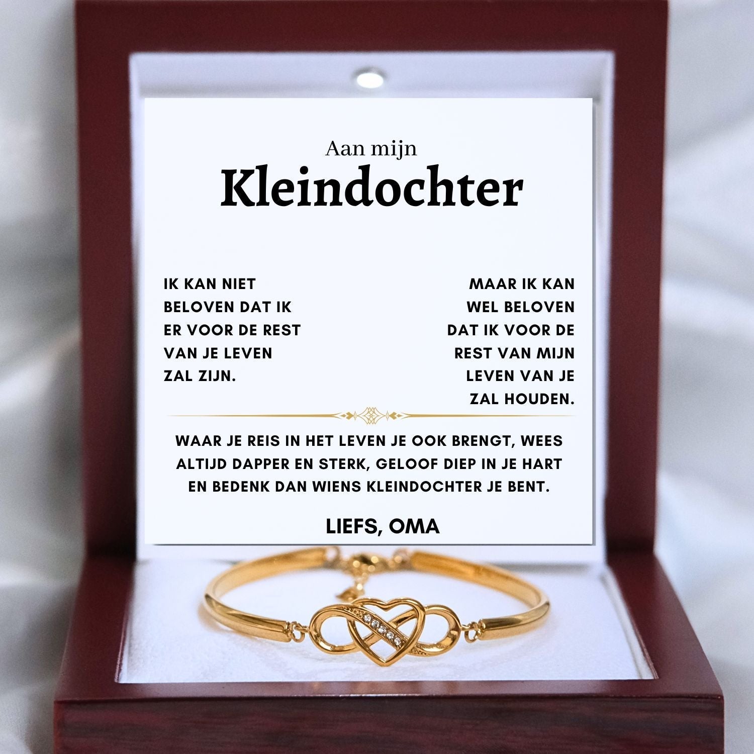 Aan mijn Kleindochter - Armband Infinity - Reis in het leven