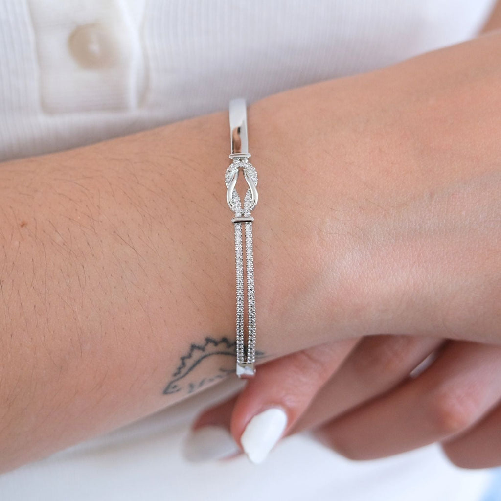 Moeder & dochter - Altijd In Mijn Hart - Liefdesknoop bangle armband