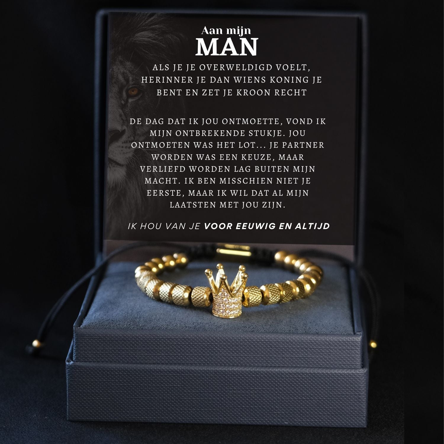Kroon armband - Aan mijn man - Zet je kroon recht