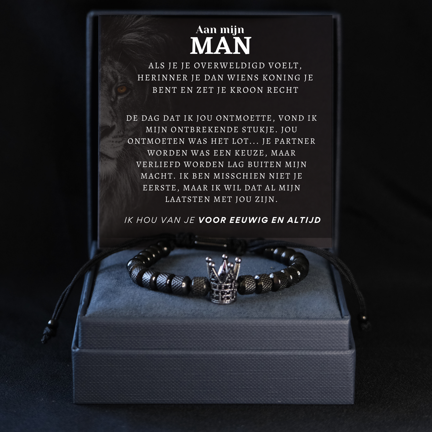 Kroon armband - Aan mijn man - Zet je kroon recht