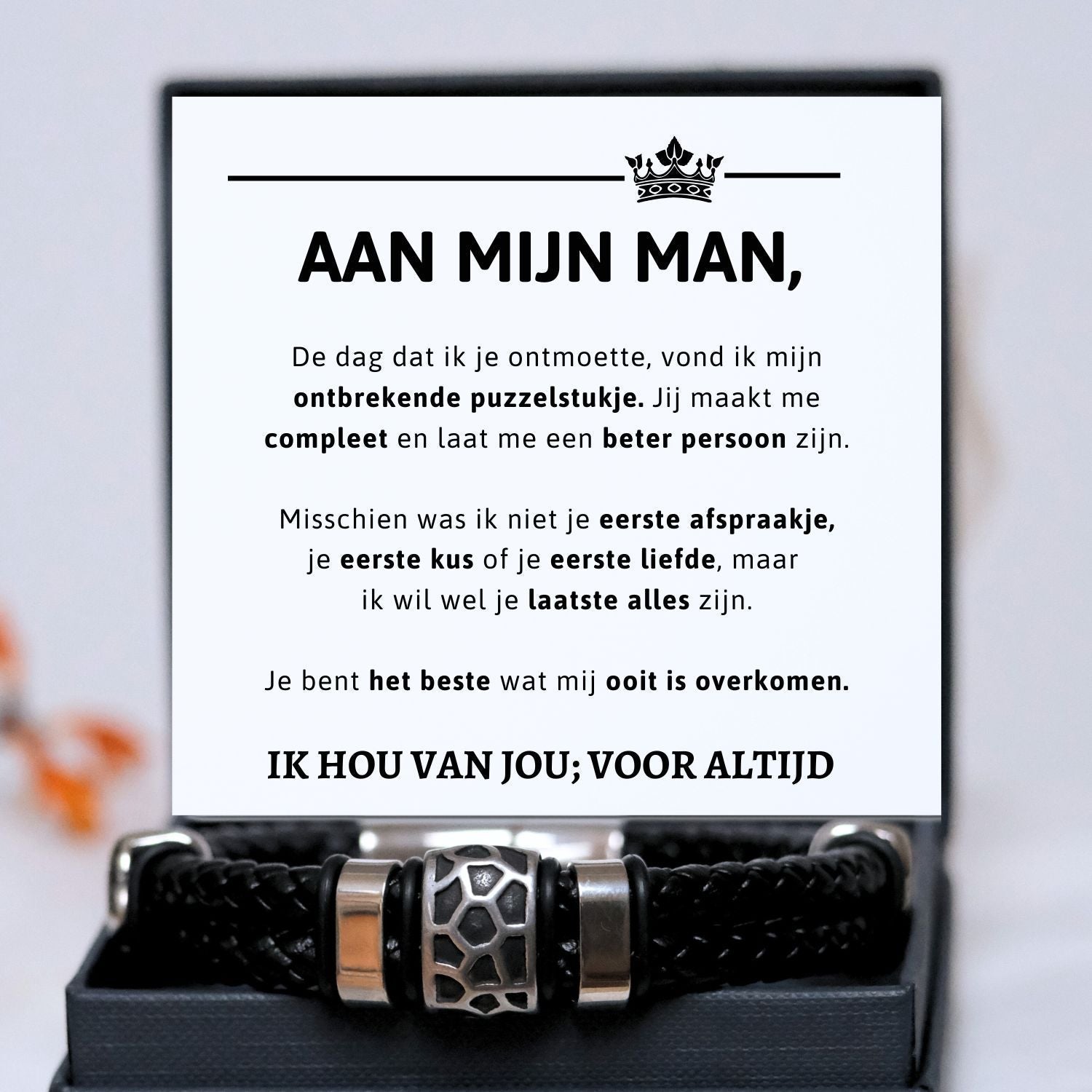 Aan mijn Man  Armband Nieuw